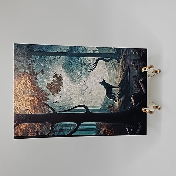 NobleCaptures Other - 4x6 Wolf in the Forest Fantasy Art Illustration Oil Painting Print